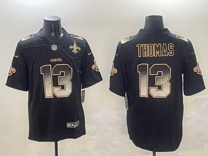 Men New Orleans Saints #13 Thomas Black Nike Smoke Fashion 2024 Limited NFL Jersey style 4